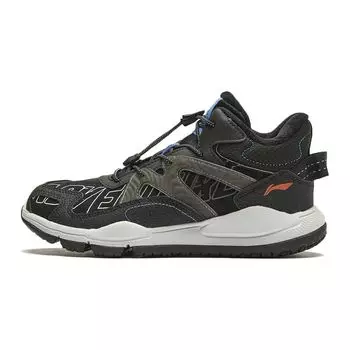 Кроссовки для бега Li Ning Kids Yanshan 2.0 Lite из светоотражающего флиса с амортизацией, теплые, с отскоком, среднего размера, детские кроссовки черного цвета YKET008-23 31