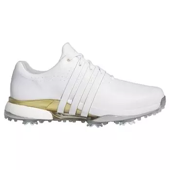 Кроссовки для гольфа Tour 360 24 Footwear Metallic cm 2E [Adidas Golf] мужские белые/золотые металлик/серебристые 27.0
