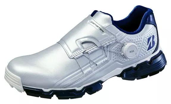 Кроссовки для гольфа Zero Spike Biter Tour SH2401 см 3E [Bridgestone Golf] мужские серебристо-синие 27,0