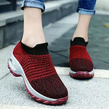 Кроссовки для ходьбы Slip On Sneaker Socks Mesh Breathable Lightweight Shoes for Women 35 белый