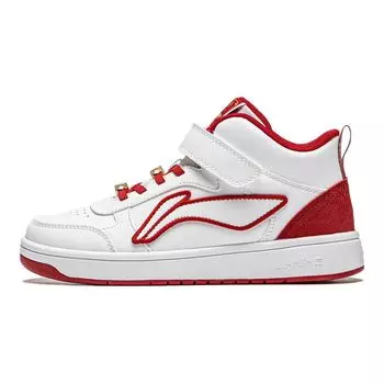 Кроссовки для скейтбординга Li Ning Kids, нескользящие, среднего размера, детские, белые, красные, YKCS184-9 33