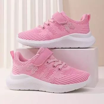 Кроссовки для тенниса Slip On для девочек, повседневные кроссовки для девочек, кроссовки для детей, дышащая мягкая подошва, спортивная обувь на липучках, плетеная 35
