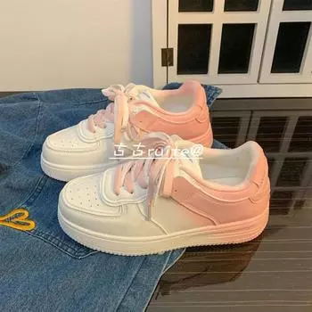 Кроссовки Gradient Sneakers White Sports Board Shoes Women Толстая подошва 2024 New Spring Summer Женские повседневные кроссовки для бега для девочек 35 синий