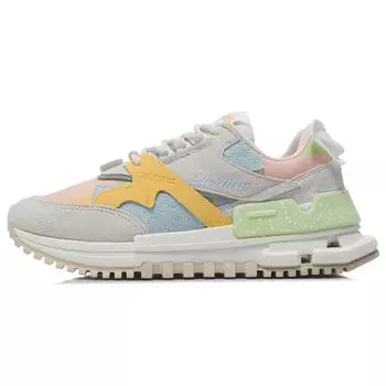 Кроссовки Li Ning 001 Craft светоотражающие, амортизирующие, нескользящие, износостойкие, легкие, дышащие, с низким верхом, женские, белые, желтые AGCR122-6 39