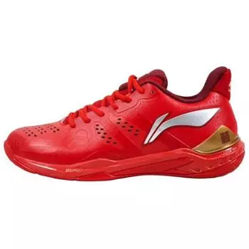 Кроссовки Li Ning Cloud Thunder Comfortable Classic с амортизацией, нескользящие, износостойкие, с низким верхом, для бадминтона, унисекс, красные, AYAS028-3 40