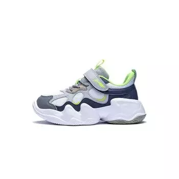 Кроссовки Li Ning Kids с нескользящей подошвой и износостойкостью, детские кроссовки белого, синего, серого цвета YKNT010-5 25