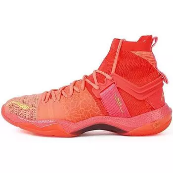 Кроссовки Li Ning Roar II Fantasy Geometric Print, амортизирующие, износостойкие, нескользящие, высокие, для бадминтона, мужские, флуоресцентно-розовые, AYAQ011-2 40