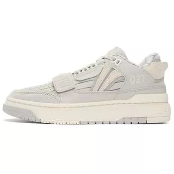 Кроссовки Li Ning Rookie Hood Trendy Low Top Retro Basketball Shoes Женские кроссовки Серо-белые ABCS028-12 35
