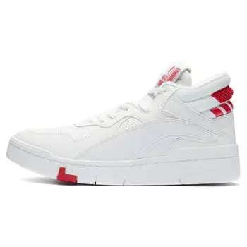 Кроссовки Li Ning Superwave Mid Fleece Durable Breathable High-Top мужские кроссовки Белый Красный AGCR233-6 40