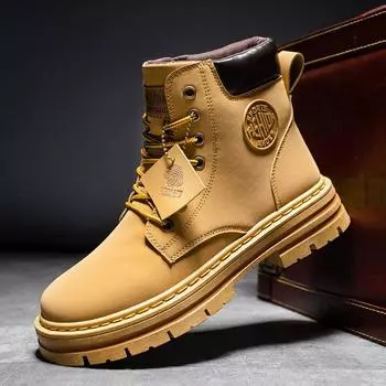 Кроссовки модные кожаные Botas Hombres с толстой подошвой, нескользящие, для отдыха, походные ботинки на шнуровке, ботильоны для мужчин, бесплатная доставка 39 коричневый