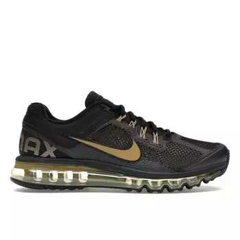 Кроссовки Nike Air Max 2013 Black Flat Gold Unisex с металлическим-золотым оттенком HQ1927-001 42