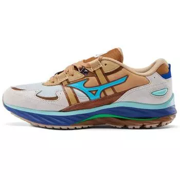 Кроссовки унисекс Mizuno Wave Rider Beta Digawel бежево-голубые коричневые D1GD230501 41