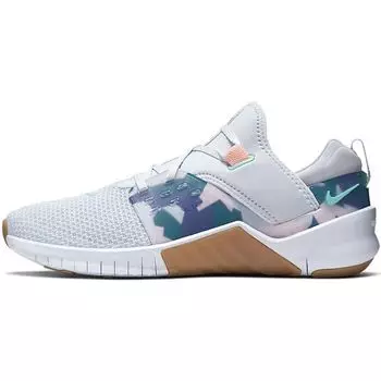 Кроссовки унисекс Nike Free Metcon 2 с геометрическим узором серые футбольно-серые с розовым оттенком AQ8306-036