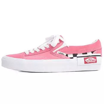 Кроссовки унисекс Vans Slip-On CAP в шахматном порядке Клубнично-розовые белые VN0A3WM5VOX