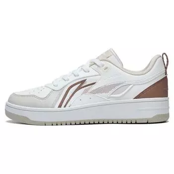 Кроссовки женские Li Ning Casual Universal с нескользящей подошвой, износостойкие, для скейтбординга, белые, серые, коричневые AGCT342-3 39