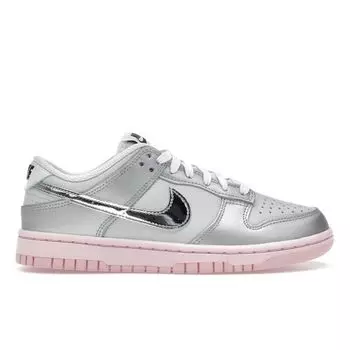 Кроссовки женские Nike Dunk Low LX Photon Dust Pink Foam серые средне-мягкие-розовые металлик-серебристые HM3698-006 42