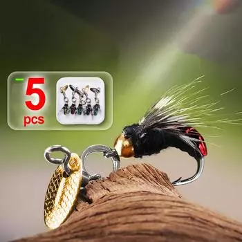 Крючки для мушек длиной 14 мм, 5 шт., приманки для насекомых, приманки для мух