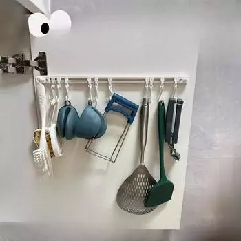 Крючок для шкафа без перфорации, крючок для кухонного ряда, многофункциональный выдвижной крючок для длинного ряда, крючок для настенного крепления, выдвижной S-образный крючок 50cm