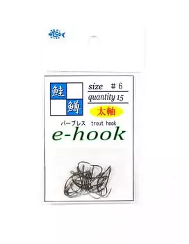Крючок Jackall E-Hook одинарный, размер форели 6л, толстая ось (3295)