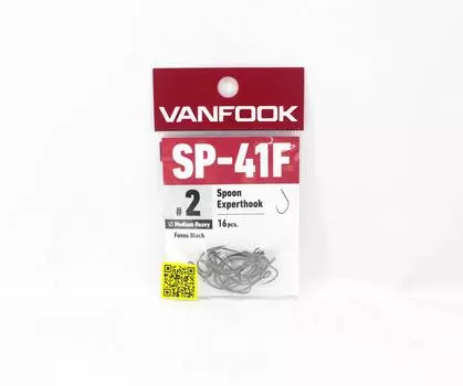 Крючок Vanfook SP-41F Spoon Expert, средний и тяжелый, размер 2, 16 шт./упаковка, черный (9061)