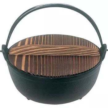 Круглая кастрюля Oigen Nambu Ironware 8 дюймов, совместимая с открытым огнем F-20