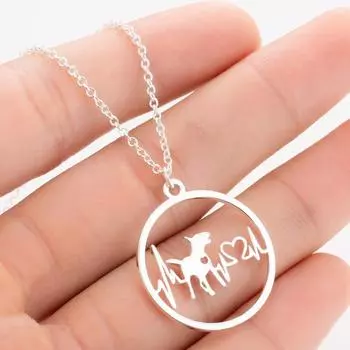 Круглое ожерелье серии Animal Heartbeat в европейском и американском стиле, индивидуальные ожерелья для женщин, ювелирные изделия из нержавеющей стали