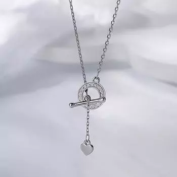 Круглое ожерелье женское простое дизайн Sense Love Tassel Temperament Clavicle Chain Ring ожерелье с подвеской