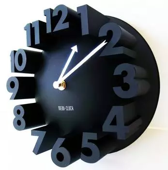 Круглые настенные часы с 3D цифрами [MEIDI-CLOCK] (черный)
