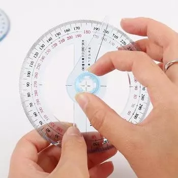 Круглый 10 см пластиковый указатель на 360 градусов, транспортир, линейки, угловой искатель для студентов, канцелярские принадлежности, подарок, транспортир
