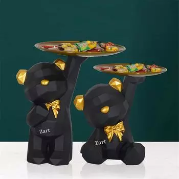 Крутая фигурка собаки для домашнего декора, фигурка, блюдо-фигурка собаки для дома, декоративная фигурка (Черный, Комбо-набор из 2 штук)