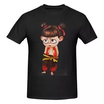 Крутая футболка с принтом Ne Zha 2 из мультфильма «3D Printed T Shirt» для женщин и мужчин, летняя футболка с круглым вырезом и коротким рукавом, забавные футболки большого размера, одежда XS