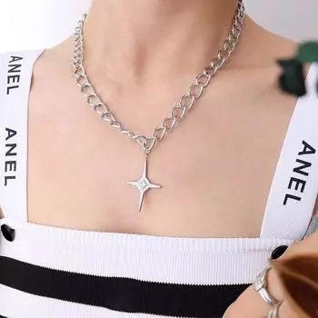 Крутое модное красивое ожерелье Mango Star Cross Zircon, ювелирные изделия унисекс, персонализированные модные украшения P017