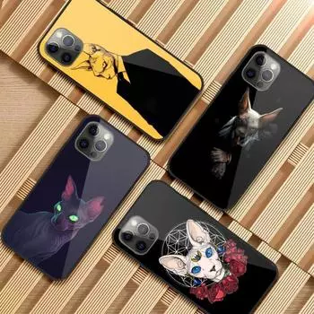 Крутой чехол для телефона Sphynx Cat Art для iPhone 14 13 12 11 XS X 8 7 6 Plus Mini Pro Max SE 2022 черный чехол для телефона из поликарбоната и термополиуретана iPhone 14