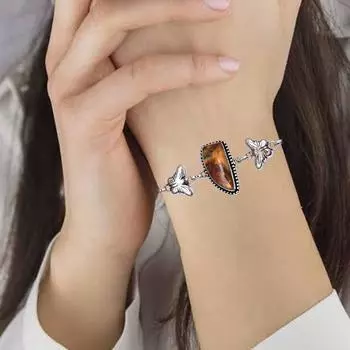 Кружевной браслет Crazy Silver Agate с драгоценными камнями, ручная работа, регулируемый браслет