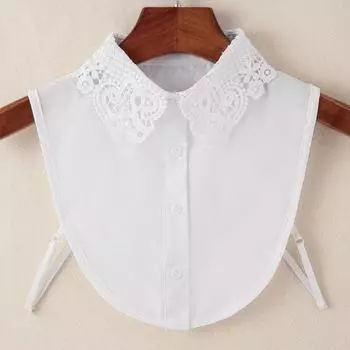 Кружевной воротник с имитацией модного кружевного цветка, элегантная офисная полублузка с имитацией воротника, съемная шифоновая манишка, аксессуары для одежды
