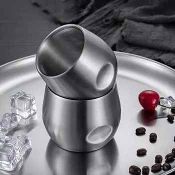 Кружка для кофе Leeseph Durable, чашка для эспрессо, двойная изоляция, толстые чашки из нержавеющей стали для 150 мл 200 мл, кухонные принадлежности 150ml