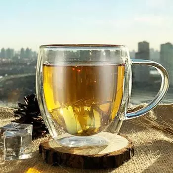 Кружка для воды, 250/350/450 мл, компактная изысканная кружка для чая из боросиликатного стекла с двойными стенками для