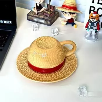 Кружка One Piece, чашка для воды, аниме-косплей, Луффи, Эйс, Сабо, Чоппер, керамическая кружка, принт с персонажем, шляпа, кофейная чашка, принадлежности для вечеринок 401-500ml