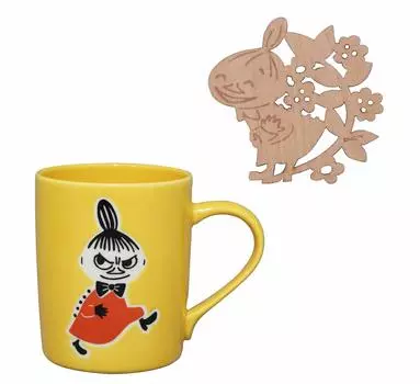 Кружка Yamaka Shoten Moomin MM1302-11C, в комплекте деревянная подставка, Little My, сделано в Японии