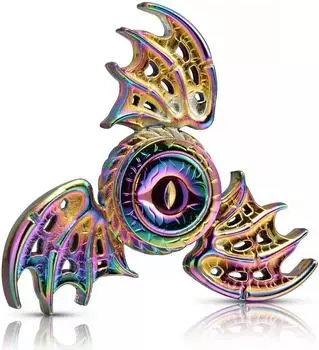 Крылья дракона глаз Tri Fidget Spinner Металлический ручной счетчик Низкий уровень шума Высокоскоростная игрушка-фокус со стальным самосмазывающимся подшипником
