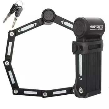 KRYPTONITE Keeper Mini Folding Bike Foldable Bike Lock with 2 Keys and Mount for Road and Mountain Bikes Lock, Compact, Lightweight, High-Security чёрный