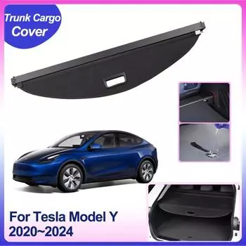 Крышка багажника для Tesla Model Y 2020 2024 2024 2024 2024 Автомобильная багажная перегородка, защитная шторка, аксессуары