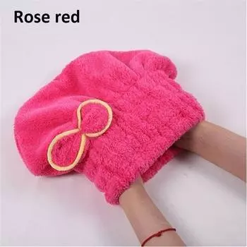 Крышка для сушки волос Микрофибра Ultra Absorbent Hair Dry Wrap Cap Fast Drier розовый