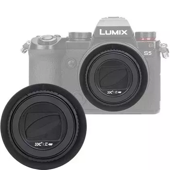 Крышка объектива JJC Panasonic Lumix S 26 мм F8 Автоматическая крышка объектива 3M клейкая лента Простая установка Изготовлена из ABS Прочный Идеальная защита объектива Легкий Удобно носить с собой чёрный