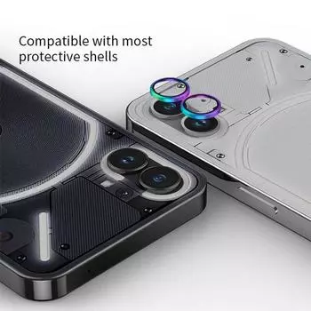 Крышка объектива задней камеры for Nothing Phone 1 Задняя металлическая защита камеры из алюминиевого сплава for Nothing Phone1 Пленка для кольца объектива чёрный