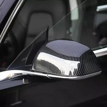 Крышки зеркал заднего вида автомобиля, боковые крышки крыльев, корпус из углеродного волокна, декоративные сменные автомобильные аксессуары для Tesla Model 3 матовый черный