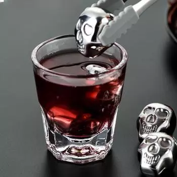 Кубики льда из нержавеющей стали Skeleton 304, кубики льда из красного вина, кубики льда из виски, тартар из льда и красного вина