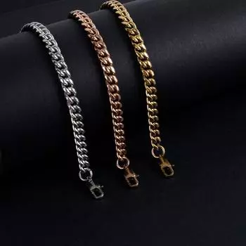 Кубинский браслет-цепочка из титановой стали Кубинский браслет-цепочка из нержавеющей стали не легко выцветает Браслет из титановой стали