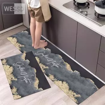Кухонные коврики, 2 шт., 40x60 см, 40x120 см, коврик для спальни, набор ковриков для ванной, нескользящий, моющийся 40x60cm+40x120cm