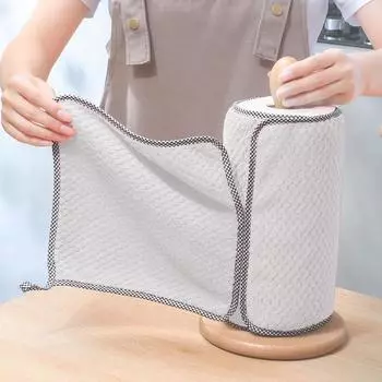 Кухонные полотенца, ткань для мытья посуды, легко стирающаяся кухонная тряпка, антипригарная масляная утолщенная ткань для чистки стола, впитывающая губка для мытья посуды white 1pc